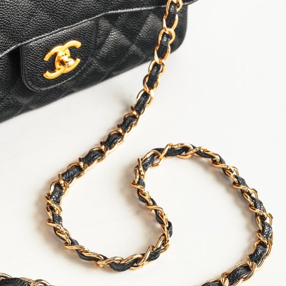 Chanel Timeless Black Caviar Leather Classic Jumbo Double Flap Bag - Picture 8 of 16